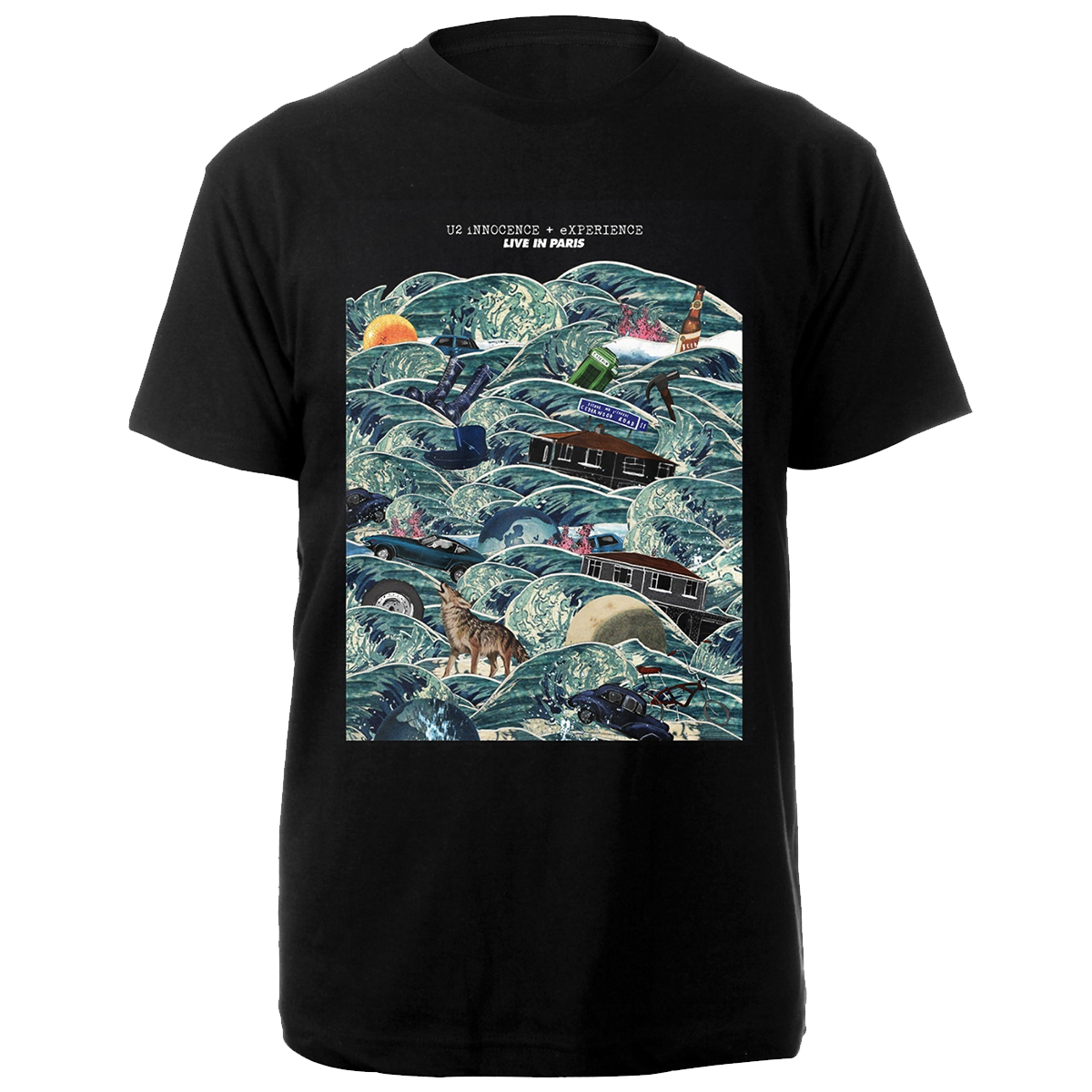 U2 IE Waves Black Tee